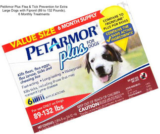 PetArmor Plus Flea & Tick Prevention for Extra Large Dogs with Fipronil (89 to 132 Pounds), 6 Monthly Treatments