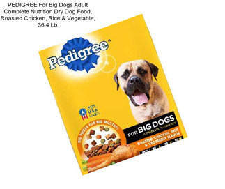 PEDIGREE For Big Dogs Adult Complete Nutrition Dry Dog Food, Roasted Chicken, Rice & Vegetable, 36.4 Lb