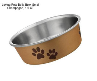 Loving Pets Bella Bowl Small Champagne, 1.0 CT