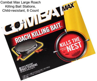 Combat Max Large Roach Killing Bait Stations, Child-resistant, 8 Count