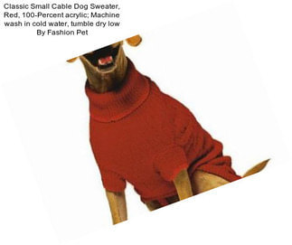 Classic Small Cable Dog Sweater, Red, 100-Percent acrylic; Machine wash in cold water, tumble dry low By Fashion Pet