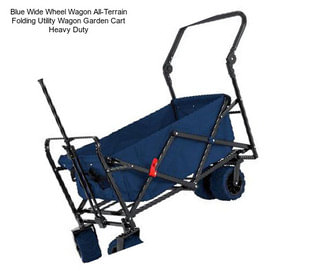 Blue Wide Wheel Wagon All-Terrain Folding Utility Wagon Garden Cart Heavy Duty