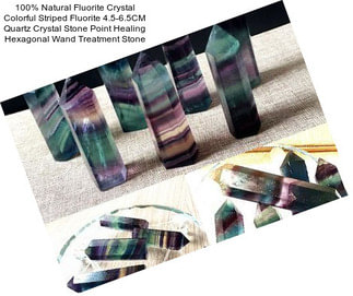 100% Natural Fluorite Crystal Colorful Striped Fluorite 4.5-6.5CM Quartz Crystal Stone Point Healing Hexagonal Wand Treatment Stone