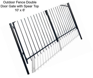 Outdoor Fence Double Door Gate with Spear Top 10\' x 6\'