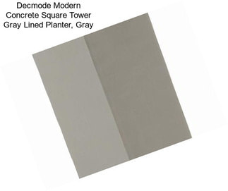 Decmode Modern Concrete Square Tower Gray Lined Planter, Gray