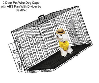 2 Door Pet Wire Dog Cage with ABS Pan With Divider by BestPet