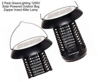 2 Pack GreenLighting 1200V Solar Powered Outdoor Bug Zapper Insect Killer Lamp