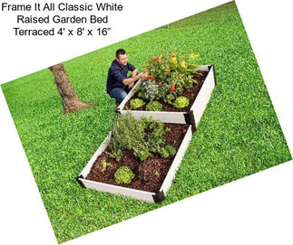 Frame It All Classic White Raised Garden Bed Terraced 4\' x 8\' x 16”