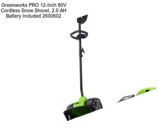 Greenworks PRO 12-Inch 80V Cordless Snow Shovel, 2.0 AH Battery Included 2600602