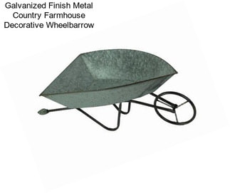 Galvanized Finish Metal Country Farmhouse Decorative Wheelbarrow