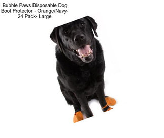 Bubble Paws Disposable Dog Boot Protector - Orange/Navy- 24 Pack- Large