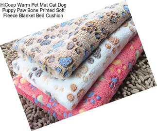 HiCoup Warm Pet Mat Cat Dog Puppy Paw Bone Printed Soft Fleece Blanket Bed Cushion