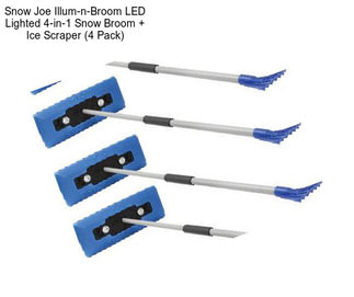 Snow Joe Illum-n-Broom LED Lighted 4-in-1 Snow Broom + Ice Scraper (4 Pack)
