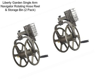 Liberty Garden Single Arm Navigator Rotating Hose Reel & Storage Bin (2 Pack)