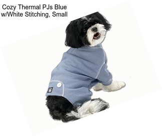 Cozy Thermal PJs Blue w/White Stitching, Small