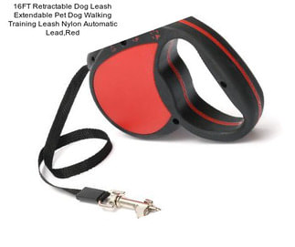 16FT Retractable Dog Leash Extendable Pet Dog Walking Training Leash Nylon Automatic Lead,Red