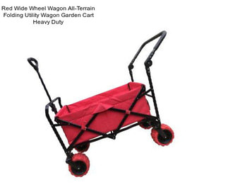 Red Wide Wheel Wagon All-Terrain Folding Utility Wagon Garden Cart Heavy Duty