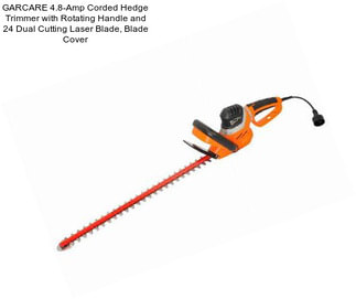 GARCARE 4.8-Amp Corded Hedge Trimmer with Rotating Handle and 24\