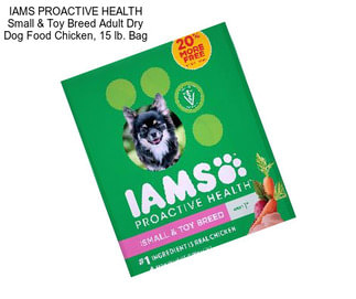 IAMS PROACTIVE HEALTH Small & Toy Breed Adult Dry Dog Food Chicken, 15 lb. Bag