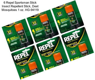 6 Repel Sportsman Stick Insect Repellent Stick, Deet Mosquitoes 1 oz. HG-94119