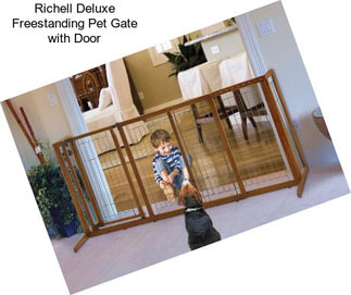 Richell Deluxe Freestanding Pet Gate with Door