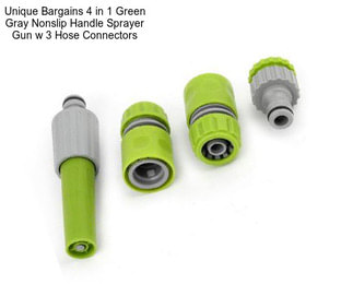 Unique Bargains 4 in 1 Green Gray Nonslip Handle Sprayer Gun w 3 Hose Connectors