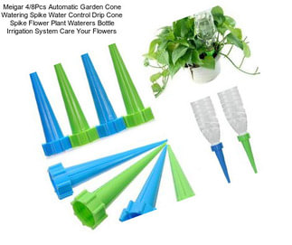 Meigar 4/8Pcs Automatic Garden Cone Watering Spike Water Control Drip Cone Spike Flower Plant Waterers Bottle Irrigation System Care Your Flowers