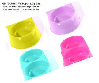 Girl12Queen Pet Puppy Dog Cat Food Water Dish No Slip Feeder Double Plastic Dispenser Bowl