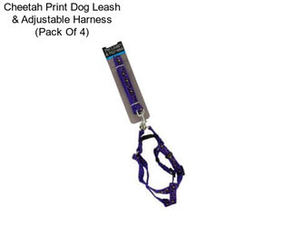 Cheetah Print Dog Leash &Amp; Adjustable Harness (Pack Of 4)