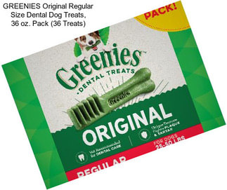 GREENIES Original Regular Size Dental Dog Treats, 36 oz. Pack (36 Treats)