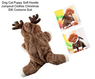 Dog Cat Puppy Soft Hoodie Jumpsuit Clothes Christmas ElK Costume Suit