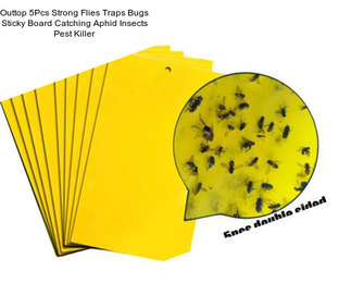 Outtop 5Pcs Strong Flies Traps Bugs Sticky Board Catching Aphid Insects Pest Killer