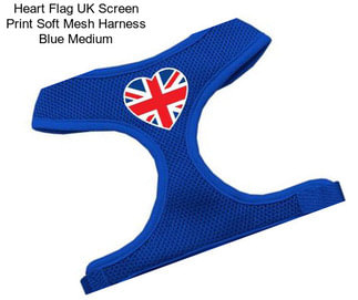 Heart Flag UK Screen Print Soft Mesh Harness Blue Medium