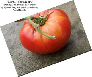 Packet of 80 Seeds, Red Brandywine Tomato (Solanum lycopersicum) Non-GMO Seeds by Seed Needs