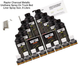 Raptor Charcoal Metallic Urethane Spray-On Truck Bed Liner Spray Gun, 8 Liters