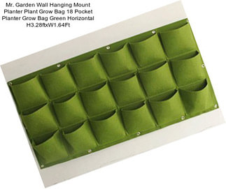 Mr. Garden Wall Hanging Mount Planter Plant Grow Bag 18 Pocket Planter Grow Bag Green Horizontal H3.28ftxW1.64Ft