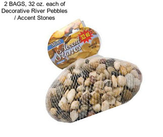 2 BAGS, 32 oz. each of Decorative River Pebbles / Accent Stones