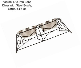 Vibrant Life Iron Bone Diner with Steel Bowls, Large, 54 fl oz