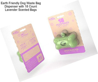 Earth Friendly Dog Waste Bag Dispenser with 18 Count Lavender Scented Bags