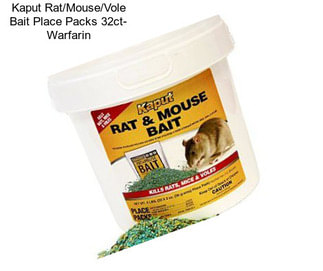 Kaput Rat/Mouse/Vole Bait Place Packs 32ct- Warfarin