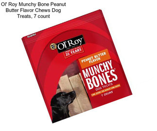 Ol\' Roy Munchy Bone Peanut Butter Flavor Chews Dog Treats, 7 count