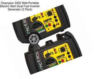 Champion 3400 Watt Portable Electric Start Dual Fuel Inverter Generator (2 Pack)