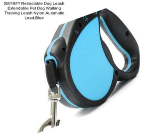 5M/16FT Retractable Dog Leash Extendable Pet Dog Walking Training Leash Nylon Automatic Lead,Blue