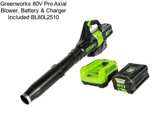 Greenworks 80V Pro Axial Blower, Battery & Charger Included BL80L2510