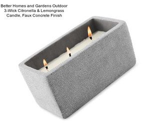 Better Homes and Gardens Outdoor 3-Wick Citronella & Lemongrass Candle, Faux Concrete Finish