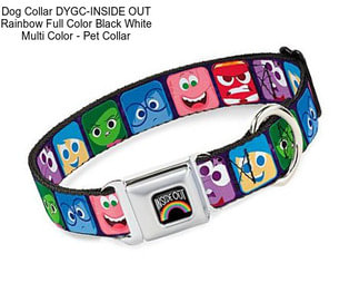 Dog Collar DYGC-INSIDE OUT Rainbow Full Color Black White Multi Color - Pet Collar