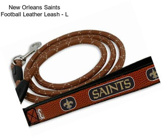 New Orleans Saints Football Leather Leash - L