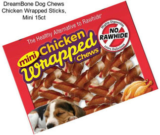 DreamBone Dog Chews Chicken Wrapped Sticks, Mini 15ct