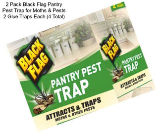 2 Pack Black Flag Pantry Pest Trap for Moths & Pests 2 Glue Traps Each (4 Total)