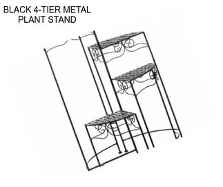 BLACK 4-TIER METAL PLANT STAND